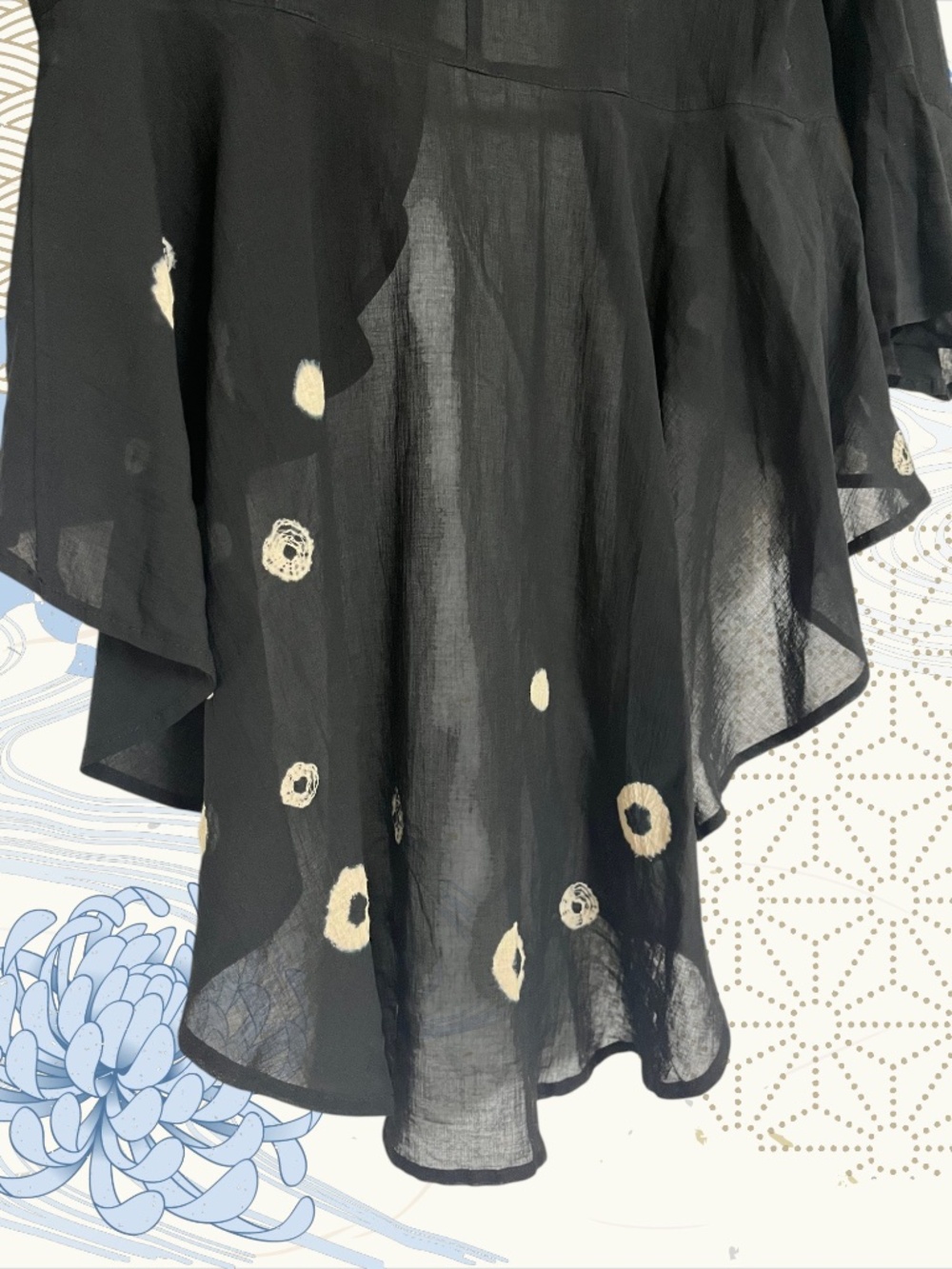 Shigeki Kobayashi Japanese Artisan Shibori Black Cotton Angora Cardigan Jacket - Picture 6 of 10
